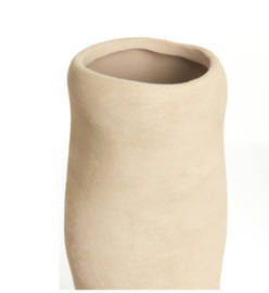 Vaas deco Ø12x28 cm SERAFINA keramiek licht bruin
