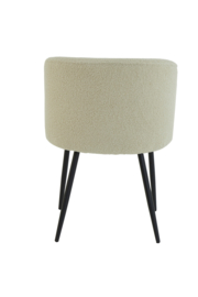 Eetkamerstoel 56x55x79 cm ELYNA teddy licht beige-mat zwart