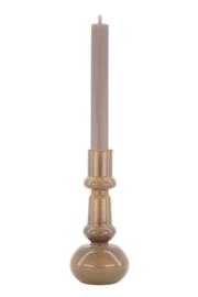 ZUSSS glazen kandelaar 18cm warmgrijs