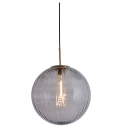 Hanglamp Ø40 cm MAGDALA glas licht grijs+goud