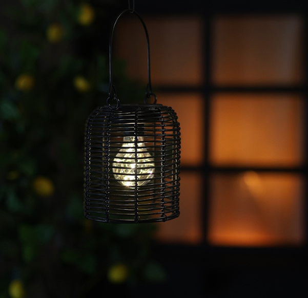 Hanglamp solar LED Dara L zwart