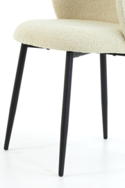 Eetkamerstoel 56x55x79 cm ELYNA teddy licht beige-mat zwart
