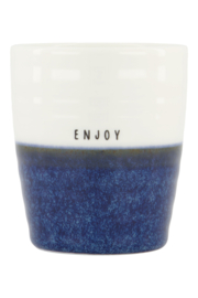 ZUSSS koffiemok enjoy donkerblauw / wit