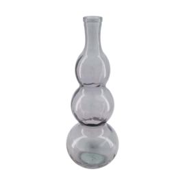 Vaas recycled glass 17x17x45cm grijs
