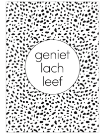 poster a4 geniet lach leef