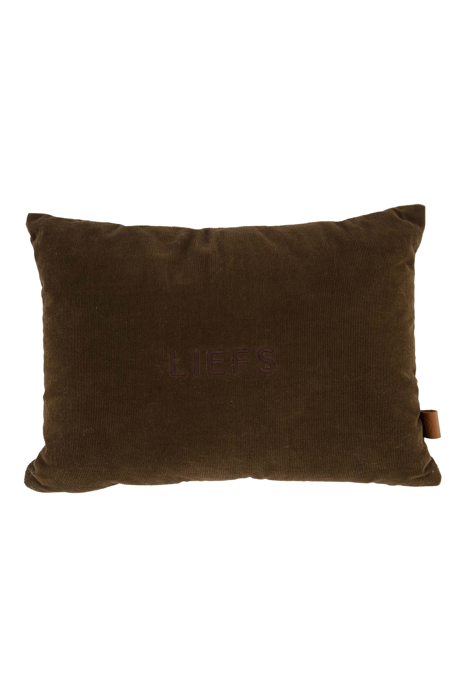 ZUSSS kussen corduroy liefs 35x25cm bruin