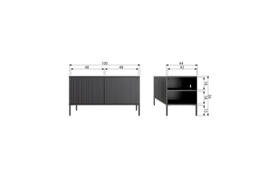 NEW GRAVURE TV MEUBEL 100 CM ESSEN FINEER ESPRESSO [FSC]