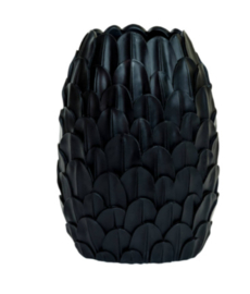 Vaas deco 28,5x19x40 cm FEDER zwart