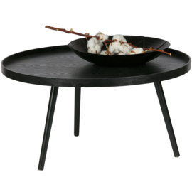 Mesa bijzettafel L hout zwart 34xØ60