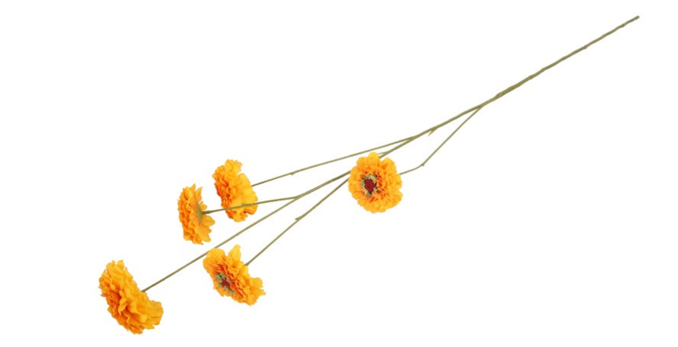 Kunstbloem bloem Zinnia geel