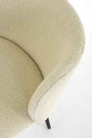 Eetkamerstoel 56x55x79 cm ELYNA teddy licht beige-mat zwart