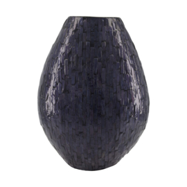 Vaas capiz 29x18x40cm donkerblauw