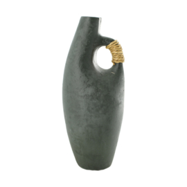 Vase paper mache 14x12x37cm dark grey
