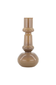 ZUSSS glazen kandelaar 18cm warmgrijs