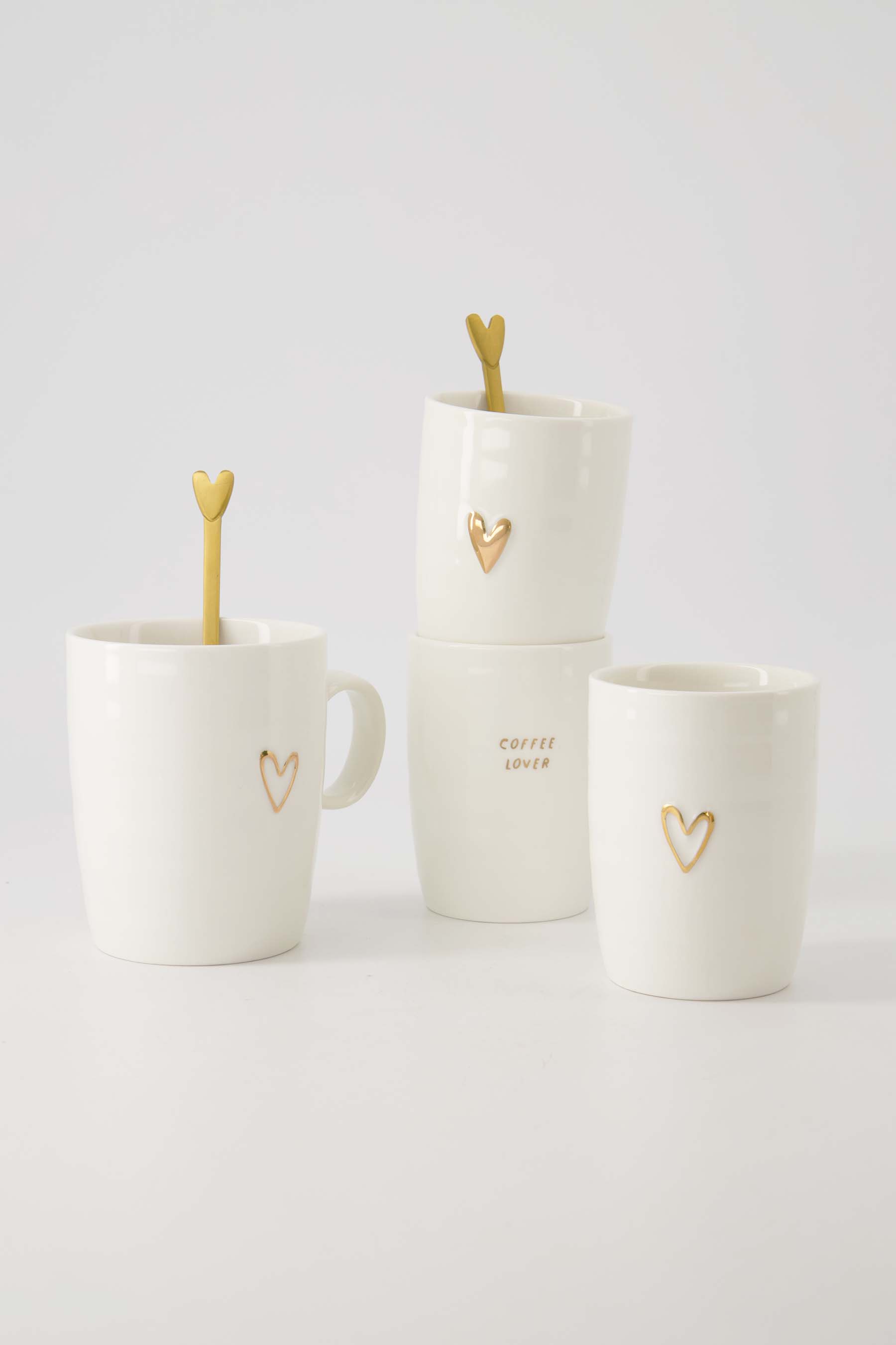 ZUSSS koffiemok open hartje wit/goud