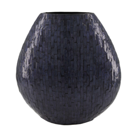 Vaas capiz 32x14x33cm donkerblauw
