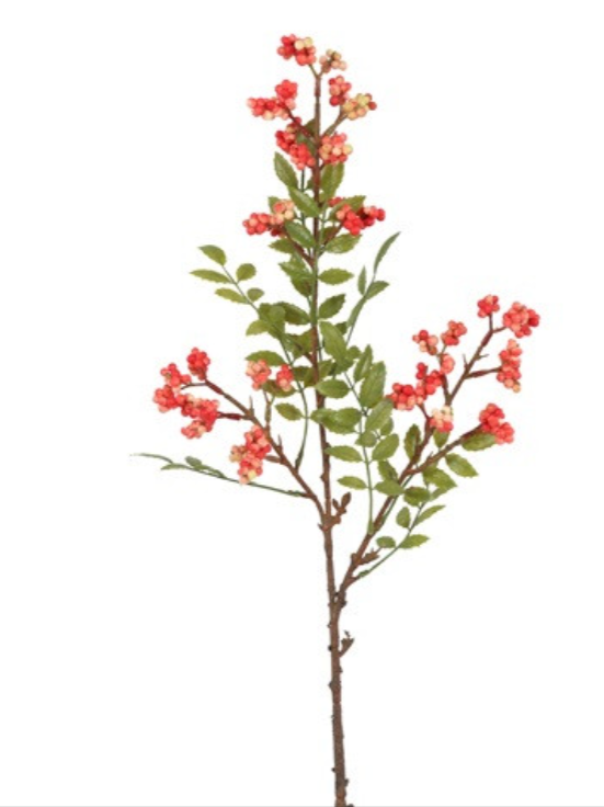 Kunstbloem Viburnum opulus rood