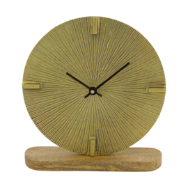 Klok mango wood aluminium 20x5x21cm