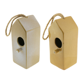 Deco Bird House Ass. 2 beige