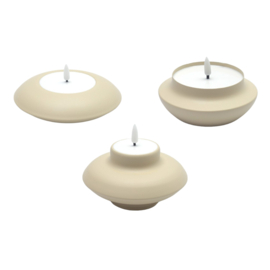 LED Kaars Lars Ass. 3 LED beige