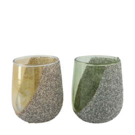Theelichthouder glass 7.5x7.5x9.5cm C/2
