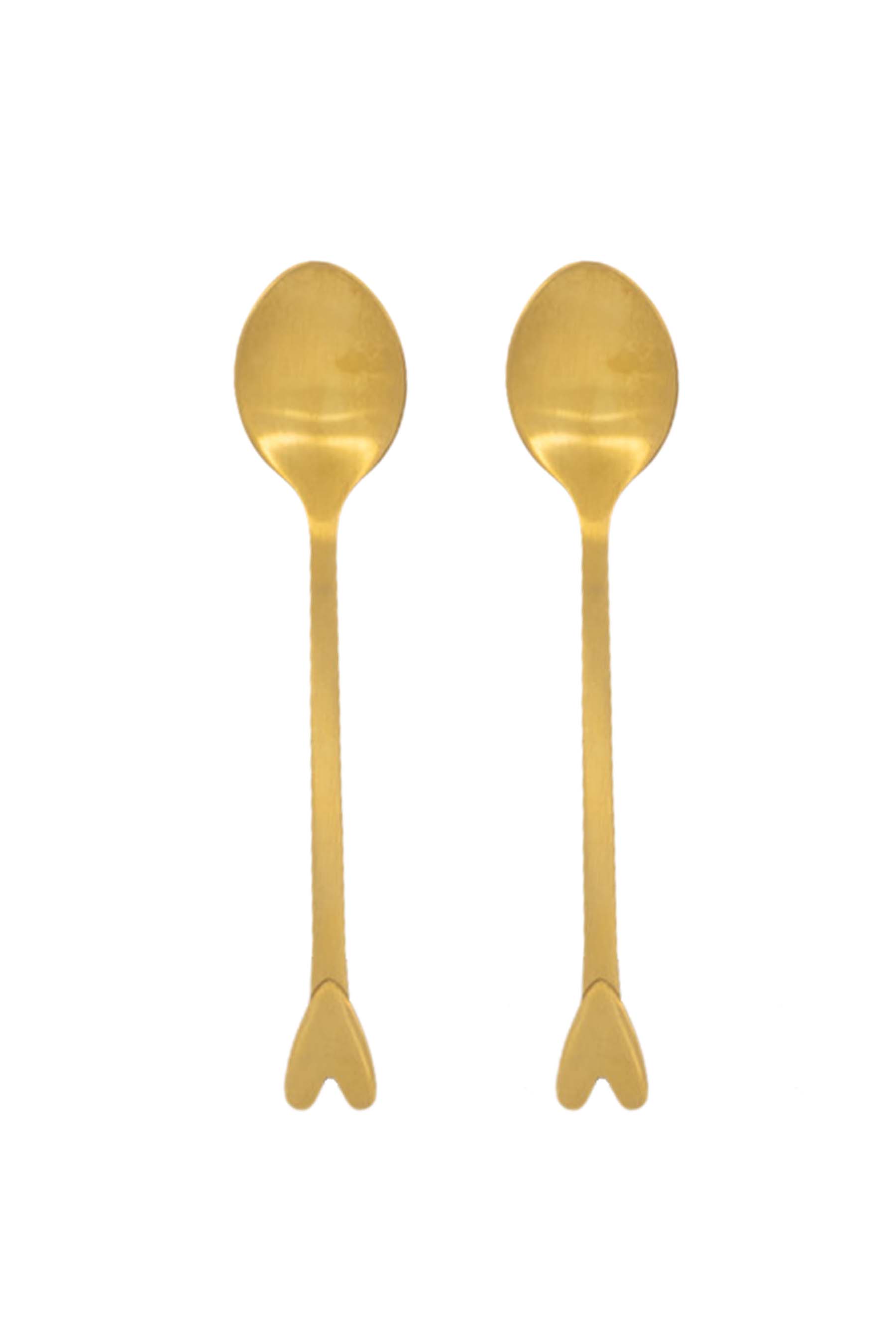 ZUSSS set van 2 lepeltjes hartje goud