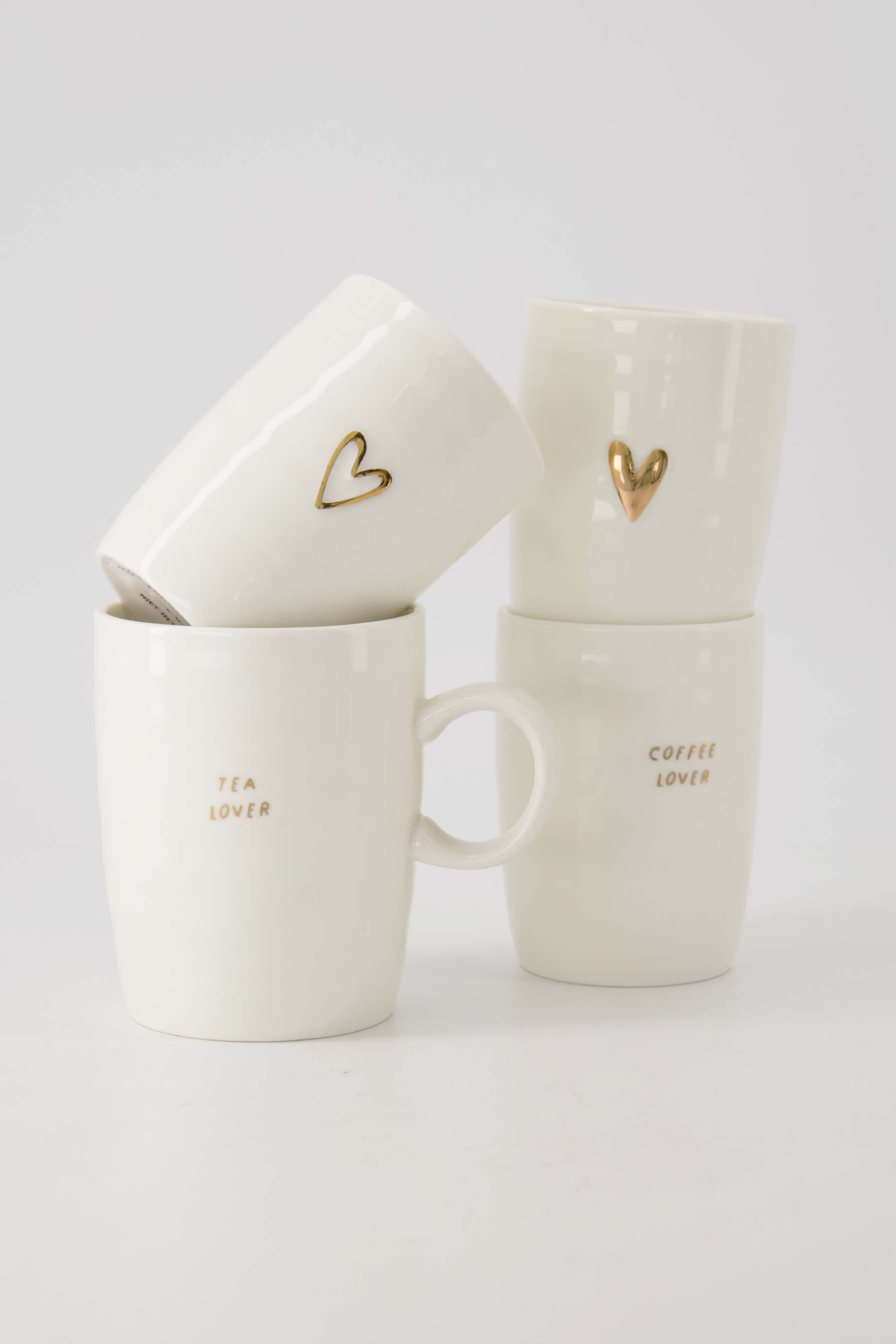 ZUSSS koffiemok open hartje wit/goud