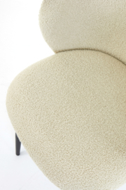 Eetkamerstoel 56x55x79 cm ELYNA teddy licht beige-mat zwart