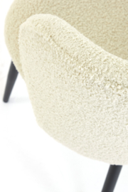 Eetkamerstoel 56x55x79 cm ELYNA teddy licht beige-mat zwart