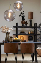 Hanglamp Ø40 cm MAGDALA glas licht grijs+goud
