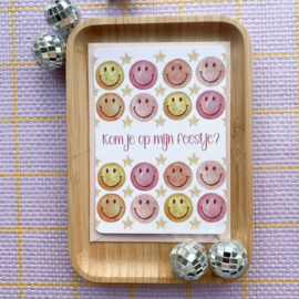 Kinderfeestje uitnodiging "Smileys"