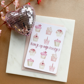 Kinderfeestje uitnodiging "Cupcakes"