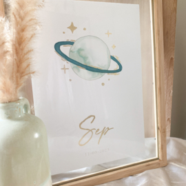 Aquarel poster "Planeet"