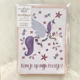 Kinderfeestje uitnodiging "Unicorn"