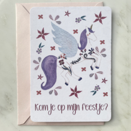 Kinderfeestje uitnodiging "Unicorn"