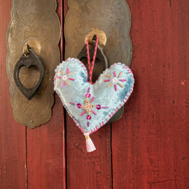 Hart hanger blauw (1)