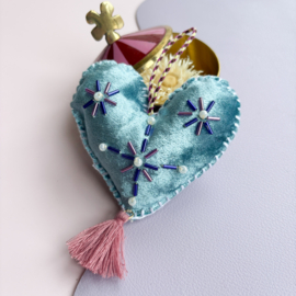 Hart hanger blauw (3)