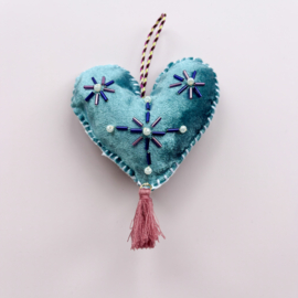 Hart hanger blauw (3)