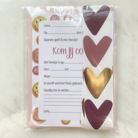 Kinderfeestje uitnodiging "Smileys"