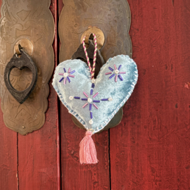Hart hanger blauw (3)