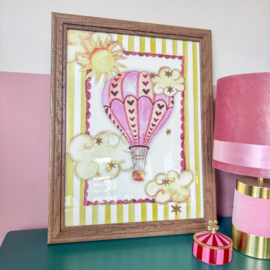 Poster "Luchtballon roze"