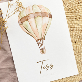 Aquarel poster "Luchtballon"