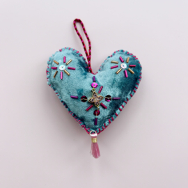 Hart hanger blauw (1)