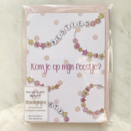 Kinderfeestje uitnodiging "Vriendschapsarmbandjes"