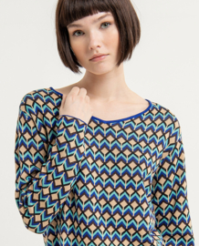 SURKANA Wide Boat Neck Sweater blue