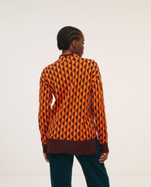 SURKANA Long Tricot Sweater High Neck Orange