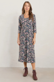 Seasalt Seed Packet Midi Dress folkloric floral martime