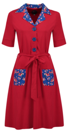 Tante Betsy Dress Vera Lynn DUO Birds Blos Red