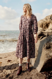 Seasalt Sea Line Midi Dress hellebore sketch compote