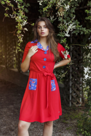 Tante Betsy Dress Vera Lynn DUO Birds Blos Red